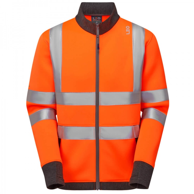 Leo Workwear SS07-O ARGANITE ISO 20471 Cl 3 EcoViz Air Layer Full Zip Sweatshirt